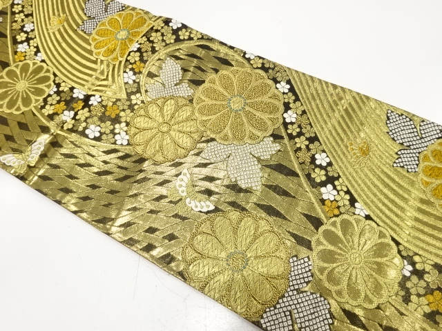 JAPANESE FUKURO OBI FOR FURISODE / WOVEN KIKU